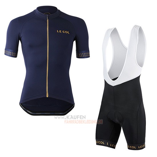 Lecol Kurzarmtrikot 2019 und Kurze Tragerhose Blau