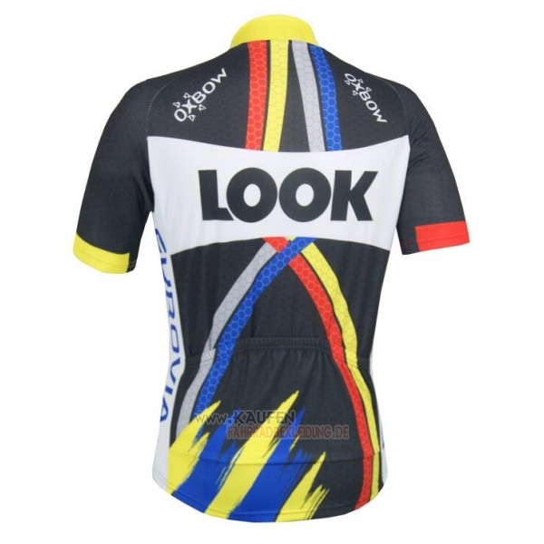 Look Gelb Kurzarmtrikot 2018 und Kurze Tragerhose Blau Shwarz