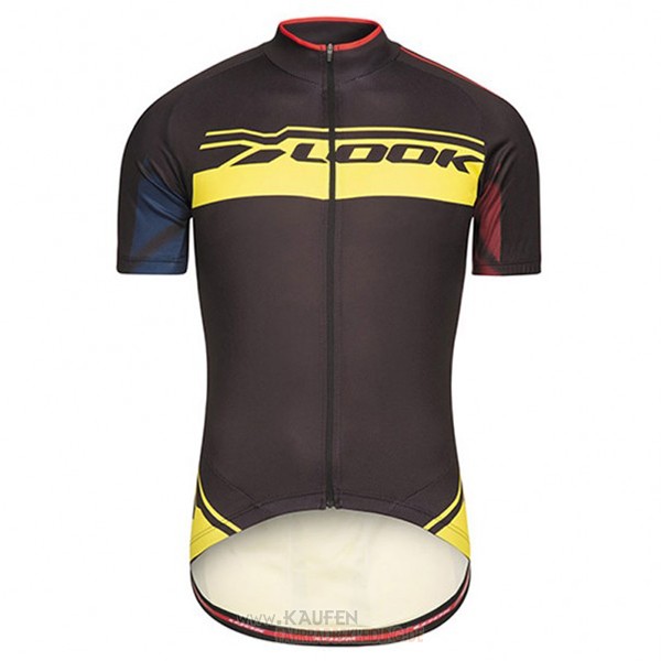 Look Pro Equipo Kurzarmtrikot 2017 Und Kurze Tragerhose Shwarz Und Gelb