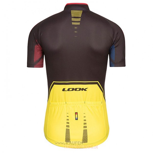 Look Pro Equipo Kurzarmtrikot 2017 Und Kurze Tragerhose Shwarz Und Gelb