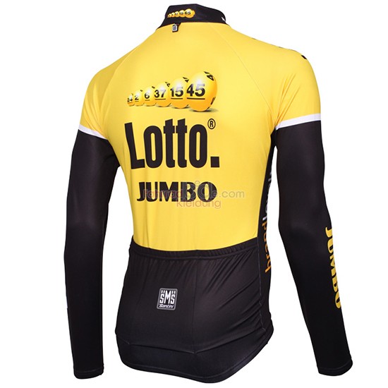 Lotto NL Jumbo Langarmtrikot 2015 Und Lange Tragerhose gelb Und Shwarz 