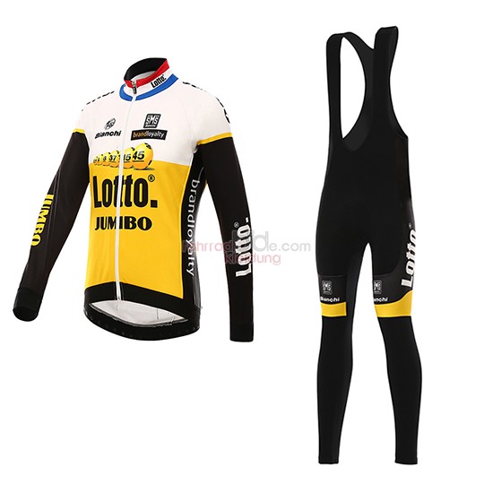 Lotto NL Jumbo Langarmtrikot 2016 Und Lange Tragerhose gelb Und Shwarz