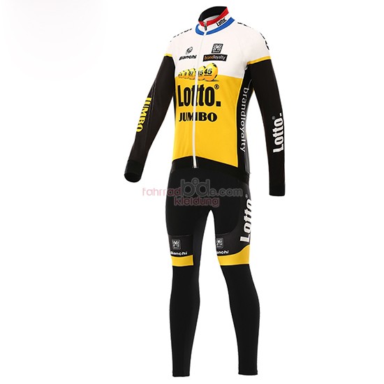 Lotto NL Jumbo Langarmtrikot 2016 Und Lange Tragerhose gelb Und Shwarz 