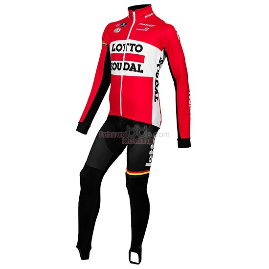 Lotto Soudal Langarmtrikot 2015 Und Lange Tragerhose rot Und Shwarz 