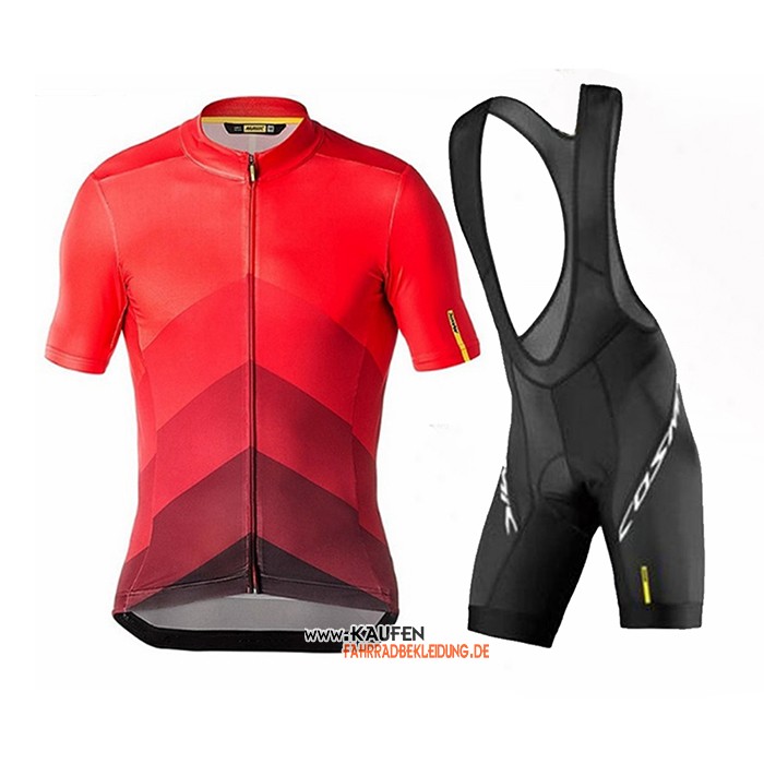 Mavic Kurzarmtrikot 2020 und Kurze Tragerhose Rot Shwarz