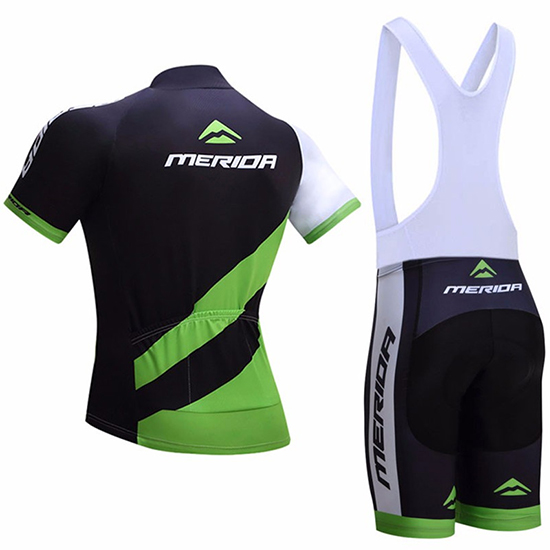 Merida Kurzarmtrikot 2017 und Kurze Tragerhose shwarz und grun