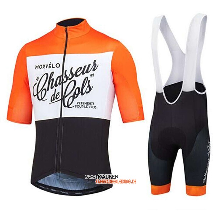 Morvelo Kurzarmtrikot 2020 und Kurze Tragerhose Shwarz Wei Orange