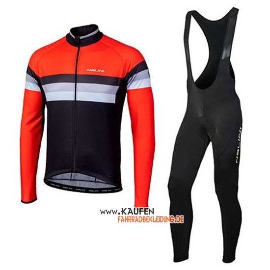 Nalini Langarmtrikot 2020 und Lange Tragerhose Shwarz Orange