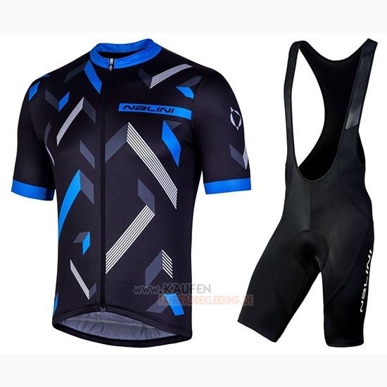 Nalini Descesa 2.0 Kurzarmtrikot 2019 und Kurze Tragerhose Shwarz Blau