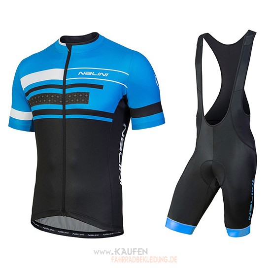 Nalini Fatica Kurzarmtrikot 2018 und Kurze Tragerhose Blau