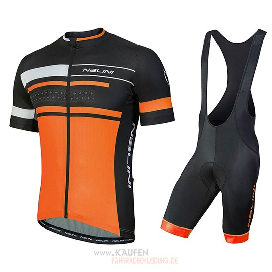 Nalini Fatica Kurzarmtrikot 2018 und Kurze Tragerhose Orange