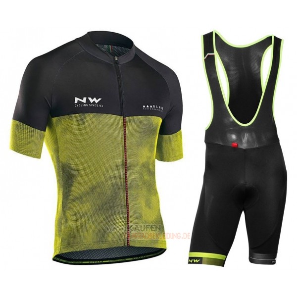 Northwave Kurzarmtrikot 2018 und Kurze Tragerhose Shwarz Gelb