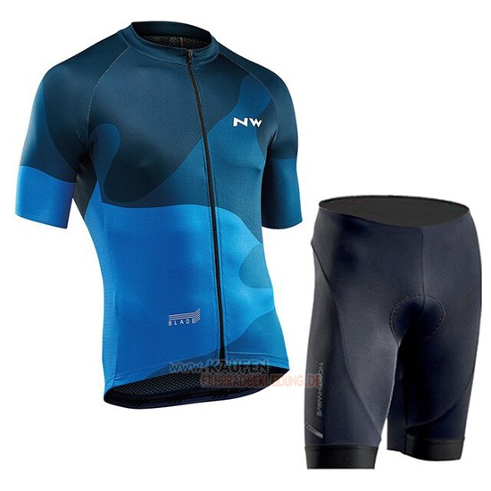 Northwave Kurzarmtrikot 2019 und Kurze Tragerhose Blau