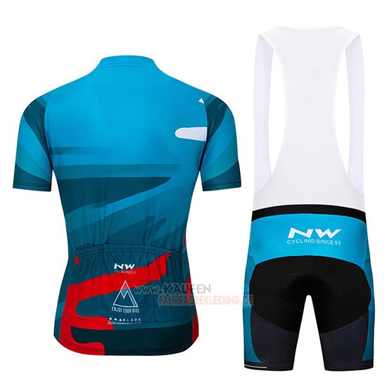 Northwave Kurzarmtrikot 2019 und Kurze Tragerhose Blau Rot