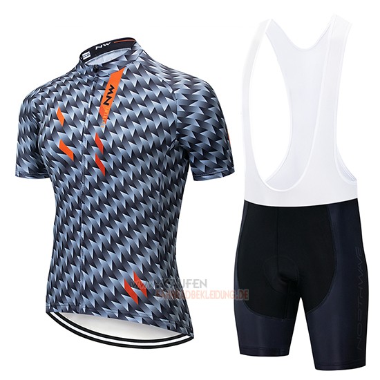 Northwave Kurzarmtrikot 2019 und Kurze Tragerhose Grau Orange