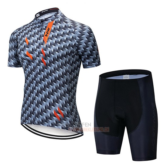 Northwave Kurzarmtrikot 2019 und Kurze Tragerhose Grau Orange