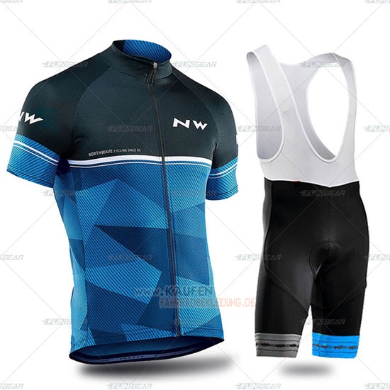 Northwave Kurzarmtrikot 2019 und Kurze Tragerhose Shwarz Blau