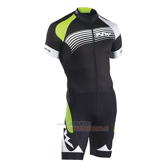 Northwave Kurzarmtrikot 2019 und Kurze Tragerhose Shwarz Grun Silbrig