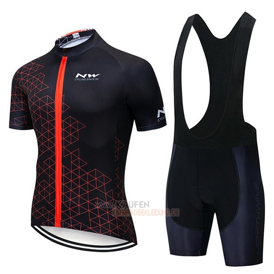 Northwave Kurzarmtrikot 2019 und Kurze Tragerhose Shwarz Rot