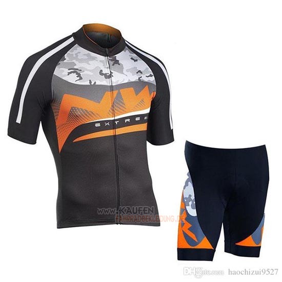 Northwave Kurzarmtrikot 2019 und Kurze Tragerhose Silbrig Orange Shwarz