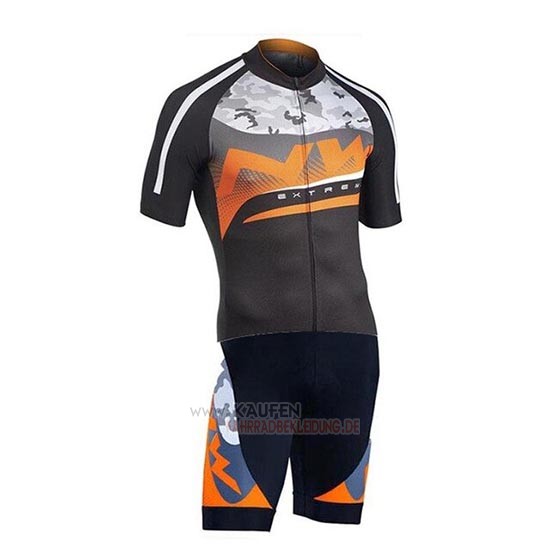Northwave Kurzarmtrikot 2019 und Kurze Tragerhose Silbrig Orange Shwarz