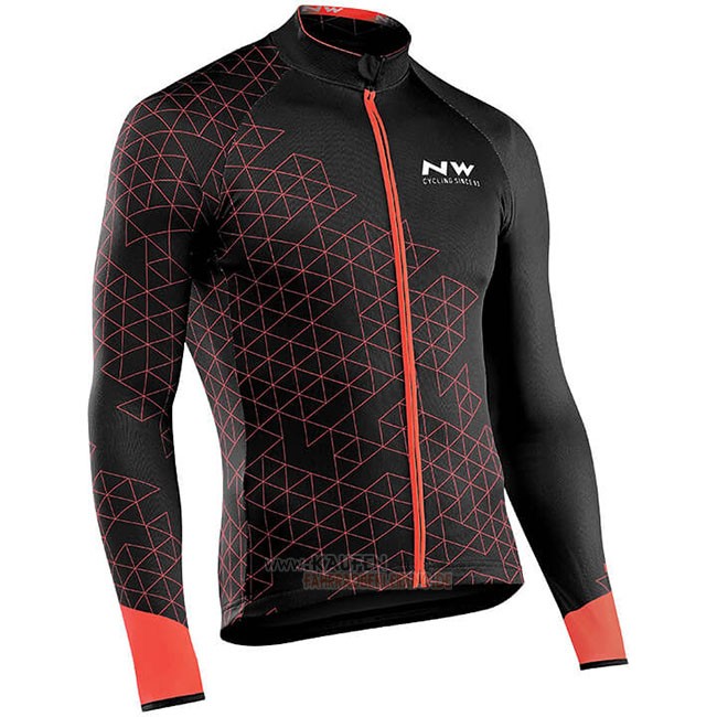 Northwave Langarmtrikot 2018 und Lange Tragerhose Rot Shwarz