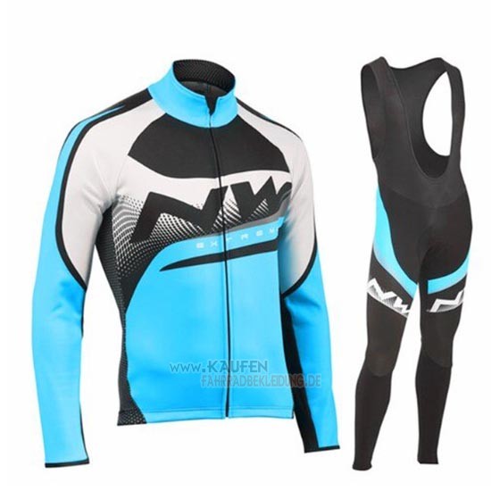 Northwave Langarmtrikot 2019 und Lange Tragerhose Blau Shwarz Wei