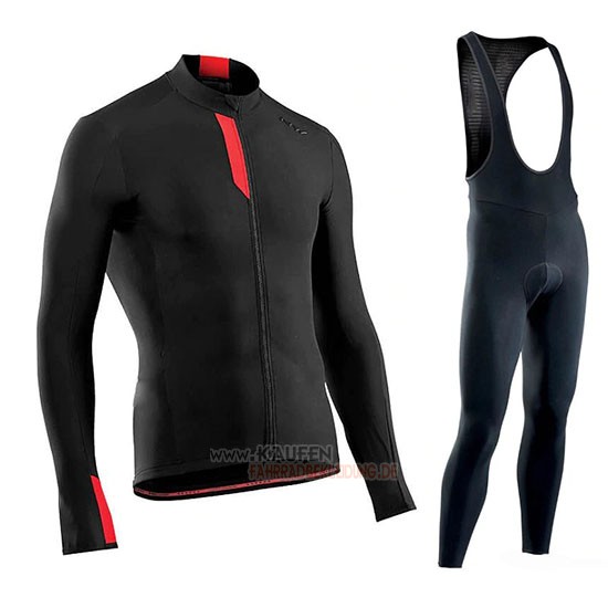 Northwave Langarmtrikot 2019 und Lange Tragerhose Negro Rot