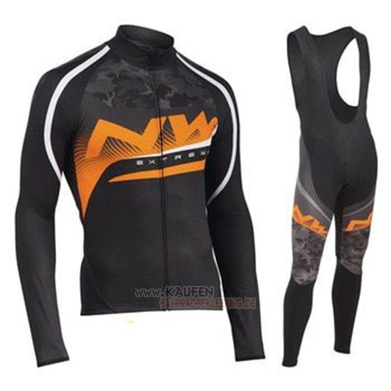 Northwave Langarmtrikot 2019 und Lange Tragerhose Orange Shwarz