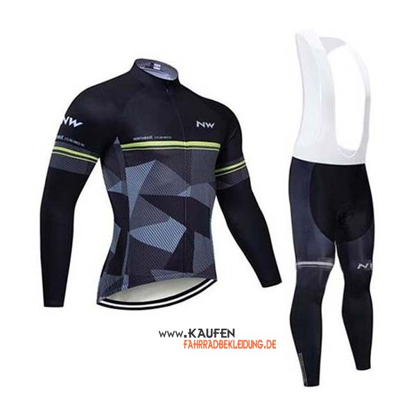 Northwave Langarmtrikot 2020 und Lange Tragerhose Shwarz Grau