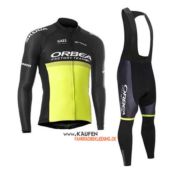 Orbea Langarmtrikot 2020 und Lange Tragerhose Shwarz Gelb