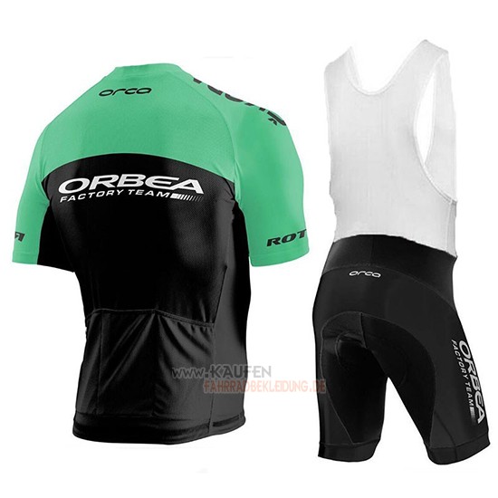 Orbea Factory Kurzarmtrikot 2018 und Kurze Tragerhose Shwarz Grun