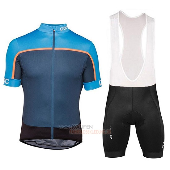 POC Essential Road Block Kurzarmtrikot 2018 und Kurze Tragerhose Blau