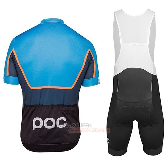 POC Essential Road Block Kurzarmtrikot 2018 und Kurze Tragerhose Blau