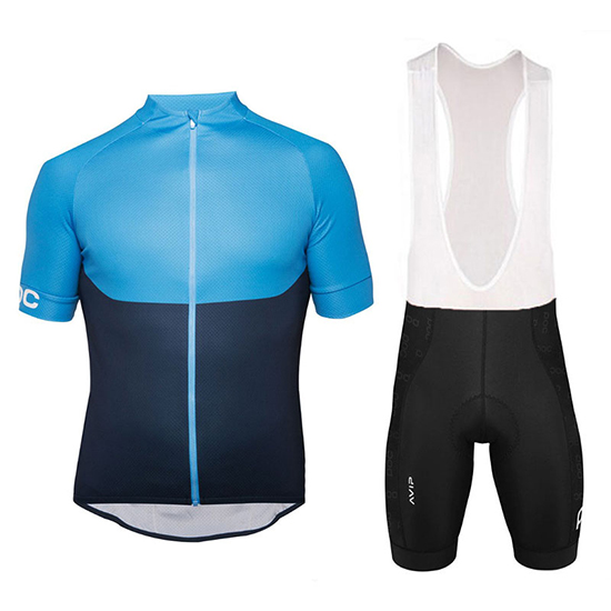 POC Essential Xc Kurzarmtrikot 2018 und Kurze Tragerhose Blau Und shwarz