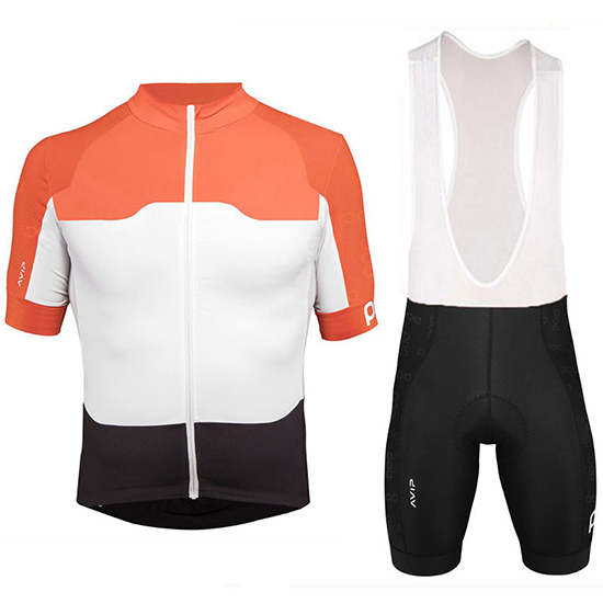 POC Kurzarmtrikot 2018 und Kurze Tragerhose Orange Und wei