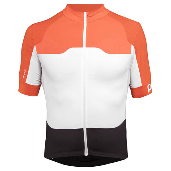 POC Kurzarmtrikot 2018 und Kurze Tragerhose Orange Und wei