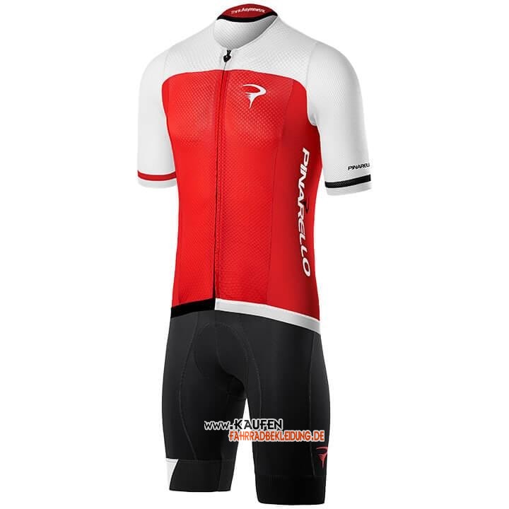 Pinarello Kurzarmtrikot 2020 und Kurze Tragerhose Rot Wei