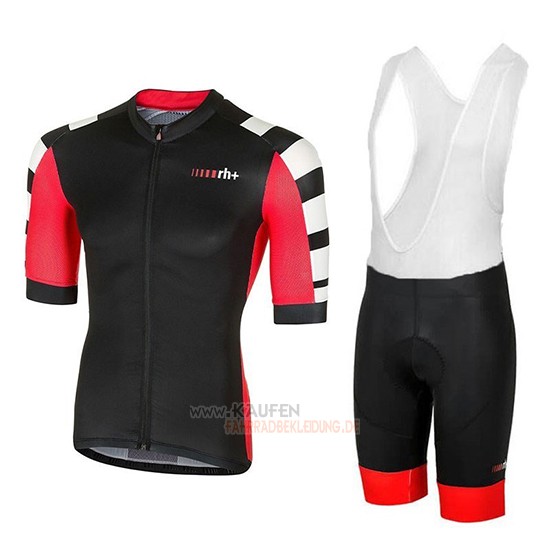 RH+ Stratos Kurzarmtrikot 2018 und Kurze Tragerhose Shwarz Rot