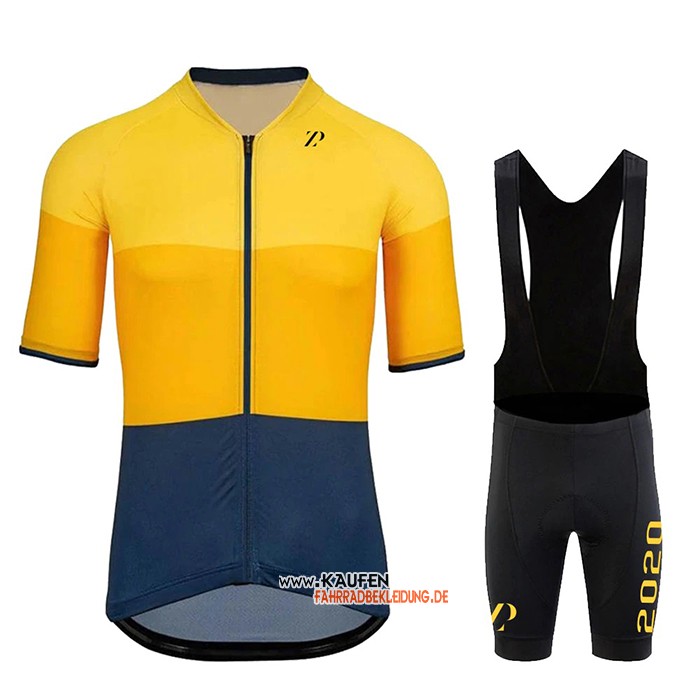 Rapha Kurzarmtrikot 2020 und Kurze Tragerhose Gelb Blau