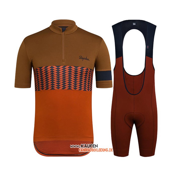 Rapha Kurzarmtrikot und Kurze Tragerhose 2021 Braun Orange