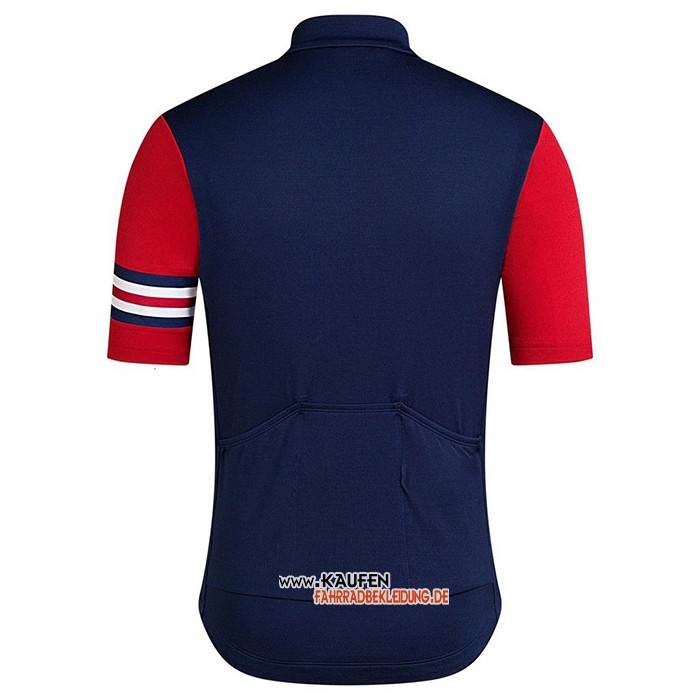 Rapha Kurzarmtrikot und Kurze Tragerhose 2021 Dunkel Blau Rot