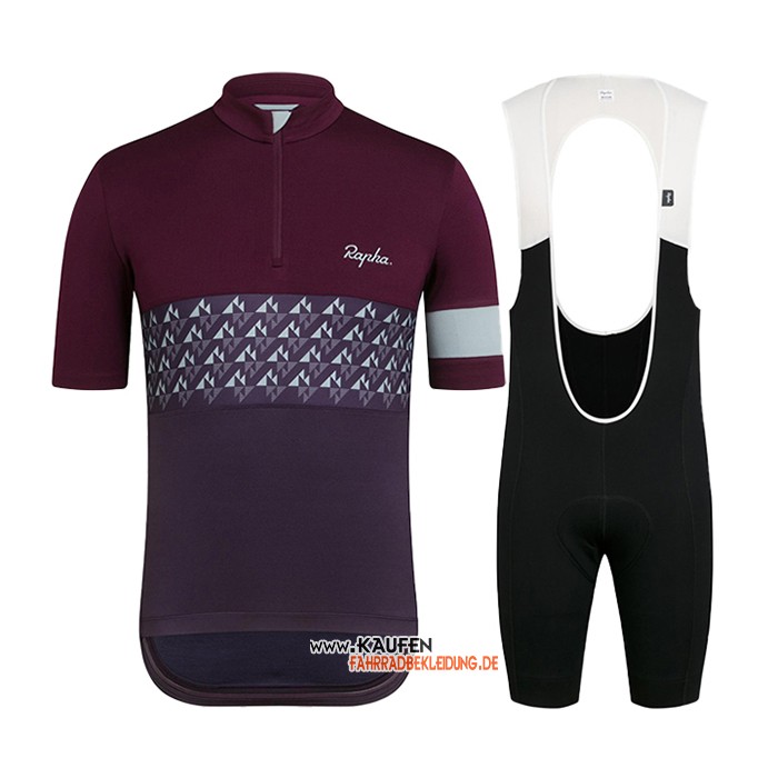 Rapha Kurzarmtrikot und Kurze Tragerhose 2021 Dunkel Volett