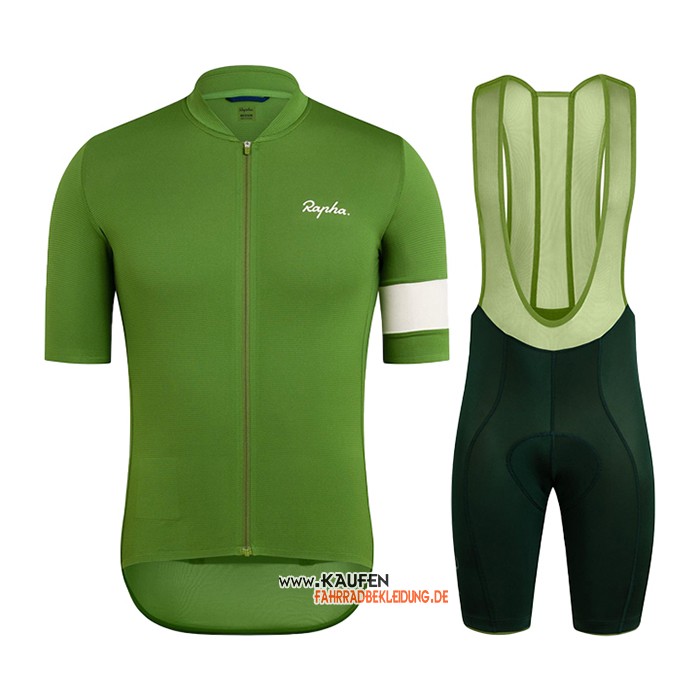 Rapha Kurzarmtrikot und Kurze Tragerhose 2021 Grun