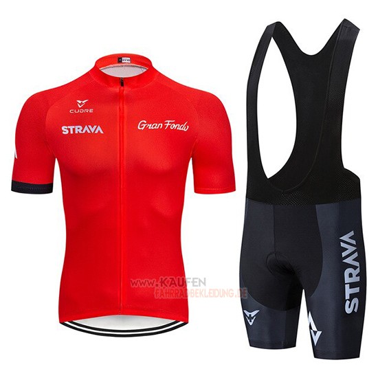 STRAVA Kurzarmtrikot 2019 und Kurze Tragerhose Rot