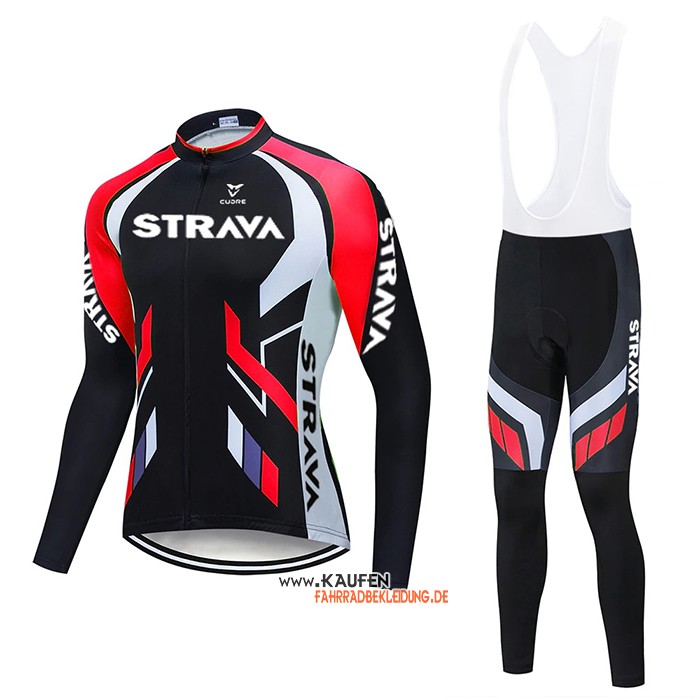 STRAVA Langarmtrikot 2021 und Lange Tragerhose Rot Shwarz