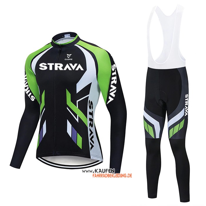 STRAVA Langarmtrikot 2021 und Lange Tragerhose Shwarz Grun