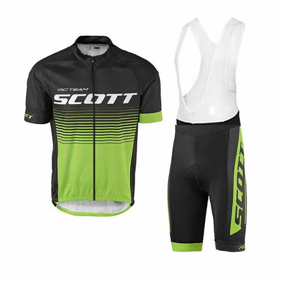 Scott Kurzarmtrikot 2017 und Kurze Tragerhose grun und shwarz