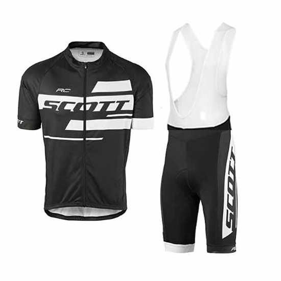 Scott Kurzarmtrikot 2017 und Kurze Tragerhose shwarz und Wei