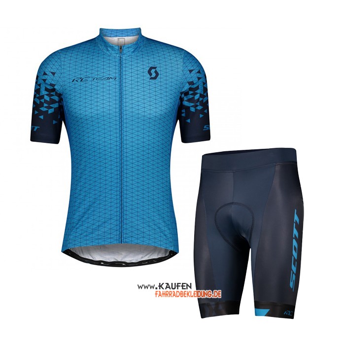 Scott Kurzarmtrikot 2021 und Kurze Tragerhose Blau